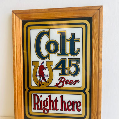 Vintage Colt 45 Beer Framed Wall Hanging