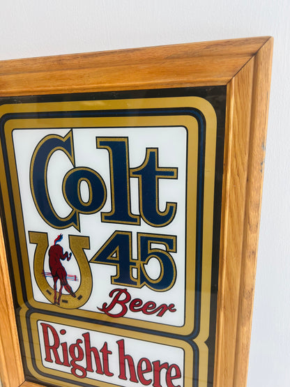 Vintage Colt 45 Beer Framed Wall Hanging