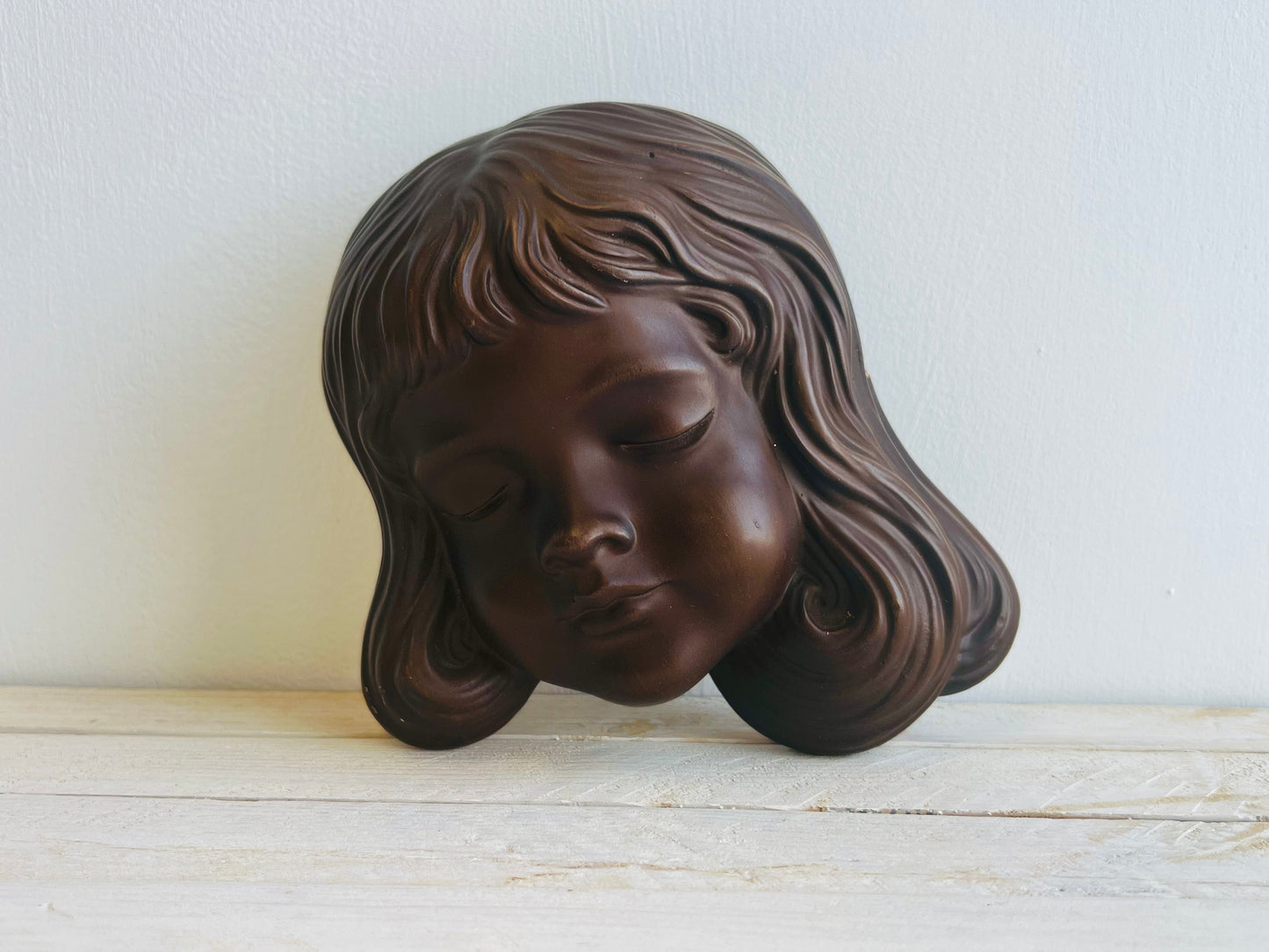 Vintage German Wall Hanging of Girl’s Face