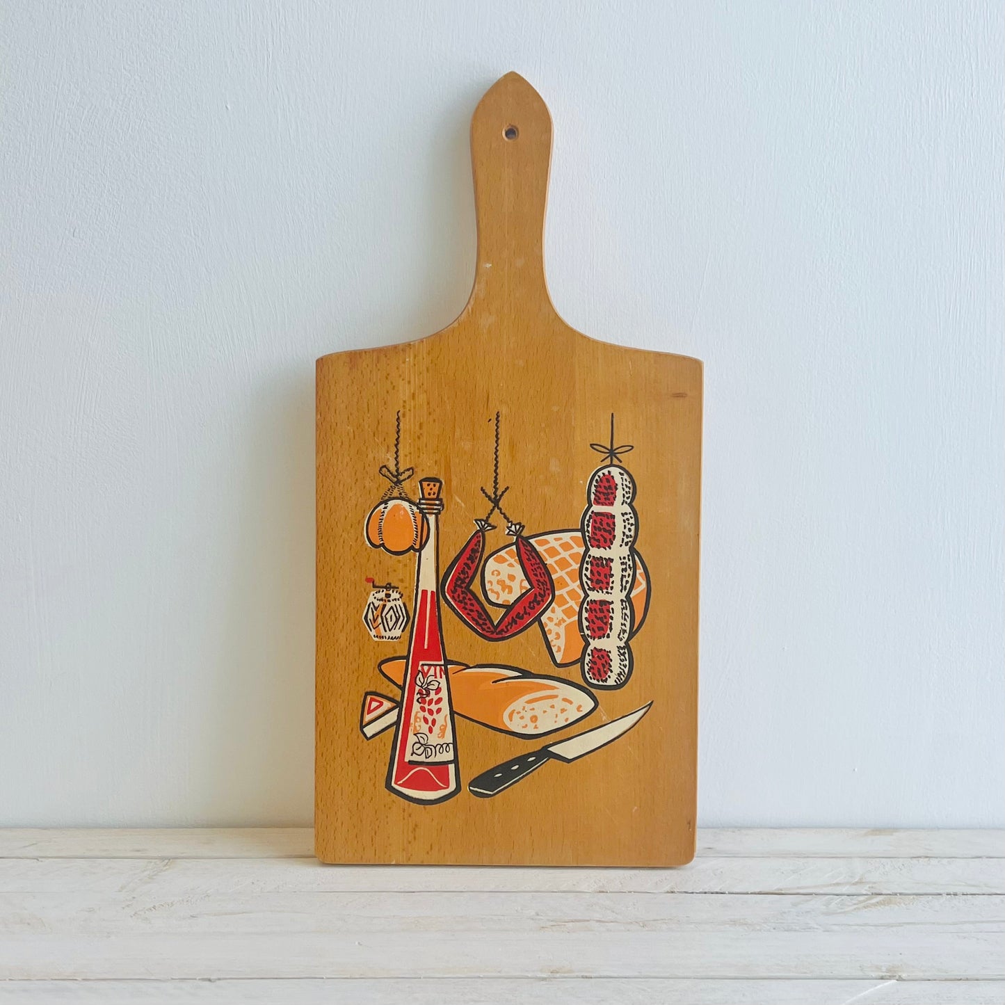 1970’s Yugoslavian Charcuterie Board • Cheese & Meat Wall Hanging