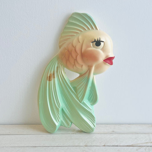 Vintage Chalkware Fish Wall Hanging