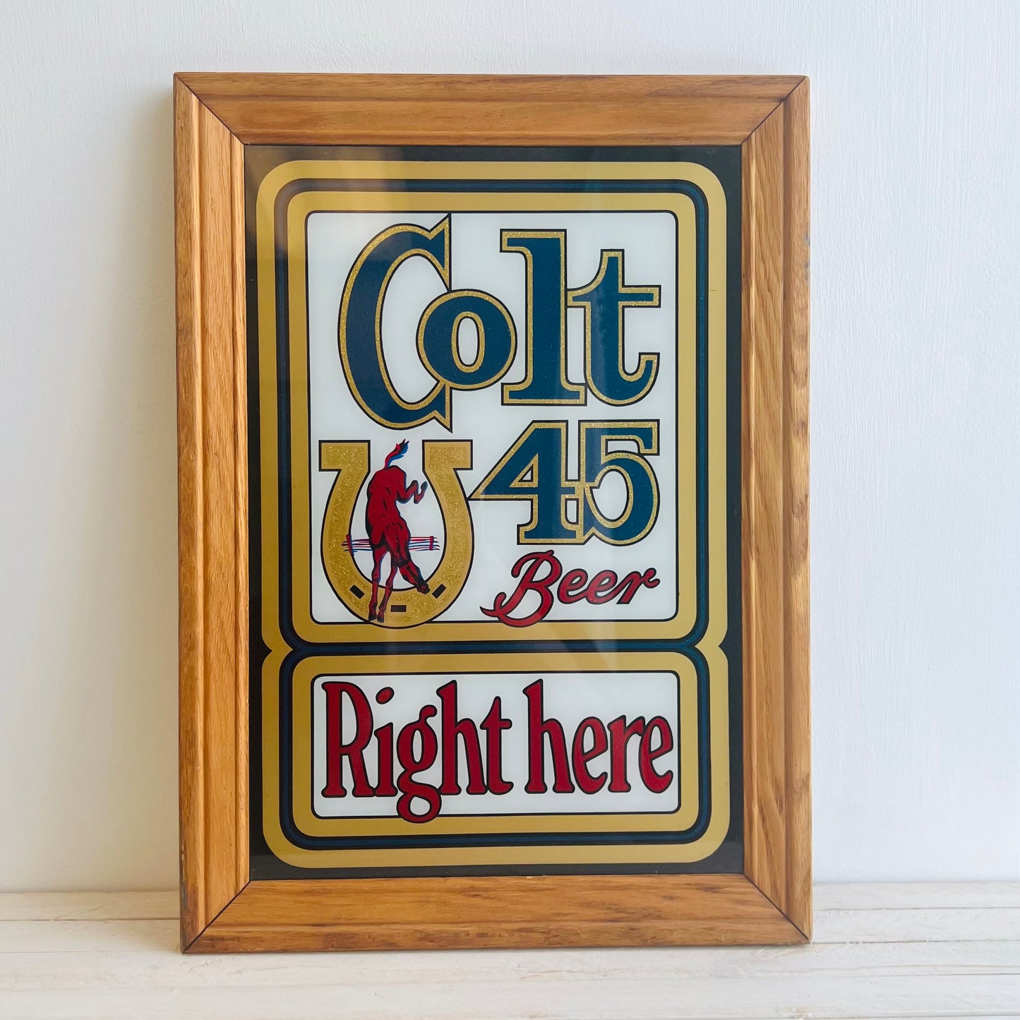 Vintage Colt 45 Beer Framed Wall Hanging