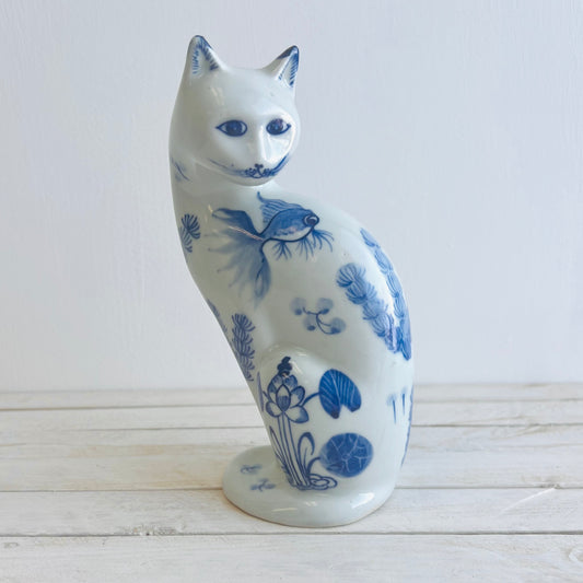 Vintage Chinoiserie Cat Figurine