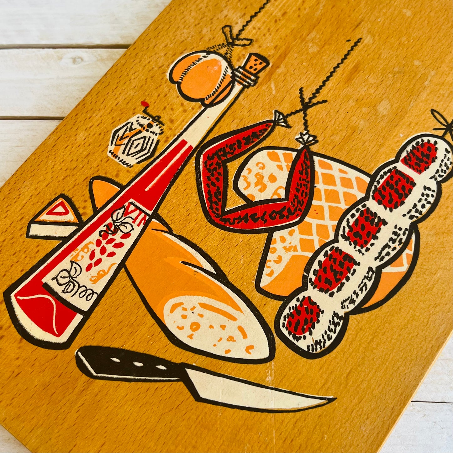 1970’s Yugoslavian Charcuterie Board • Cheese & Meat Wall Hanging