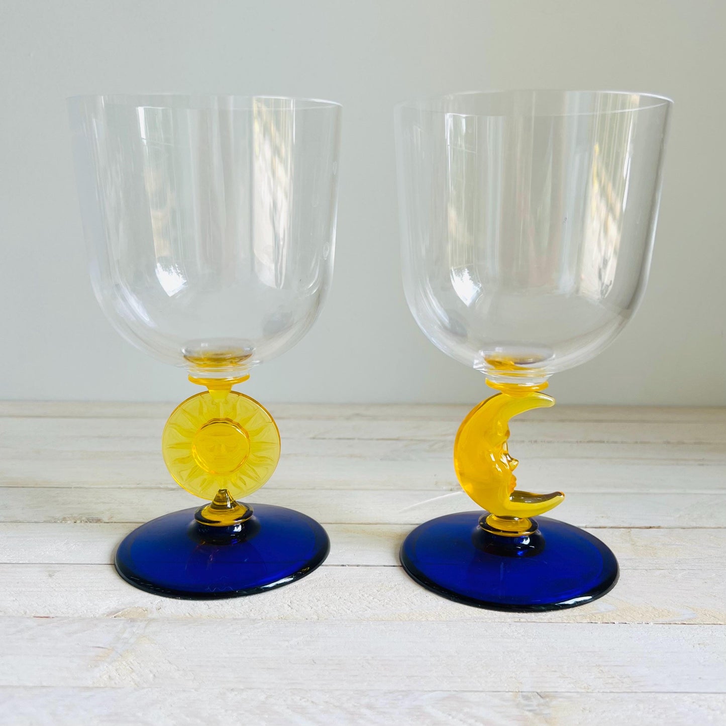 Vintage 6-Set PrecisionCraft Acrylic Glasses / Celestial Sun & Moon Cup Set / Rare 1980’s Canadian Set